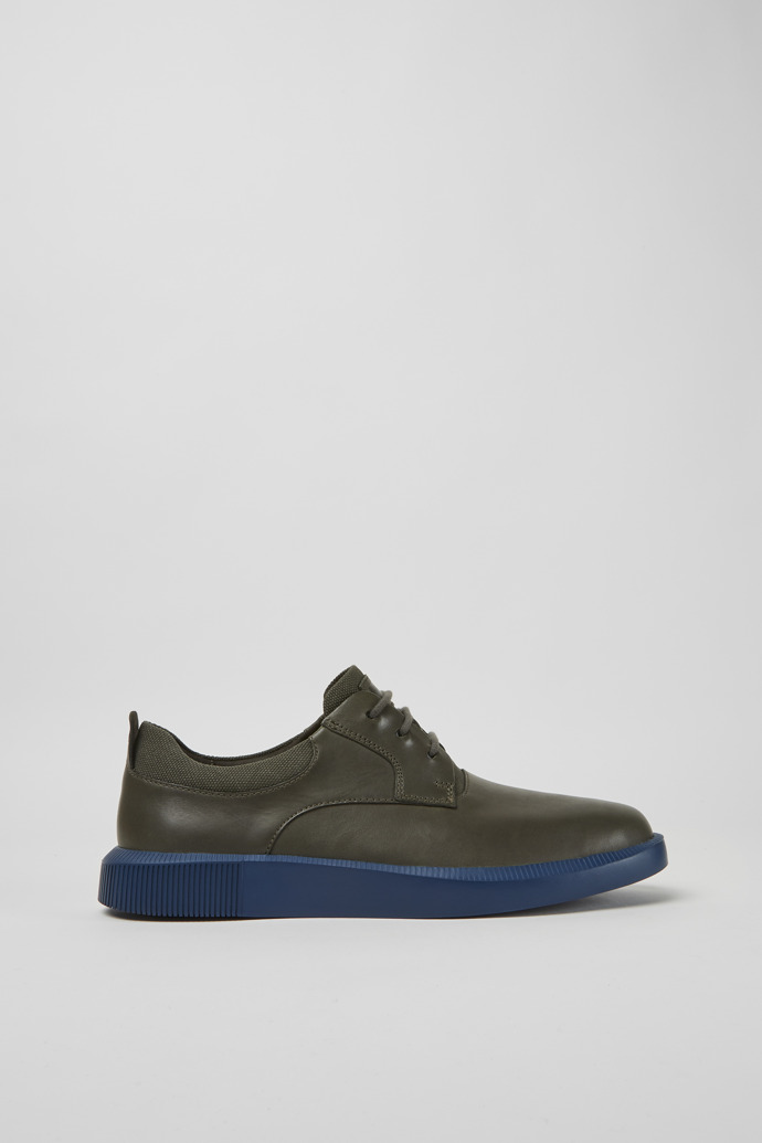 Side view of Bill Grey leather lace up shoes