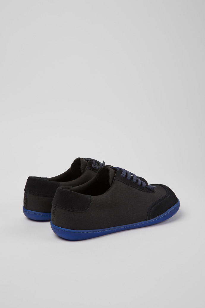 Back view of Peu Black recycled PET and nubuck shoes for men