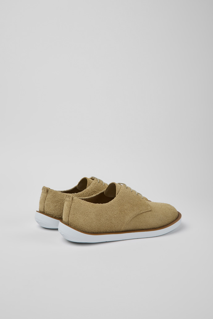 Back view of Wagon Beige nubuck shoes for men