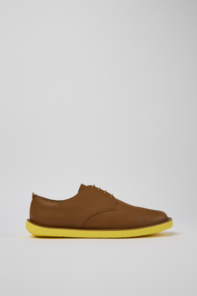 Side view of Wagon Brown leather men's shoes
