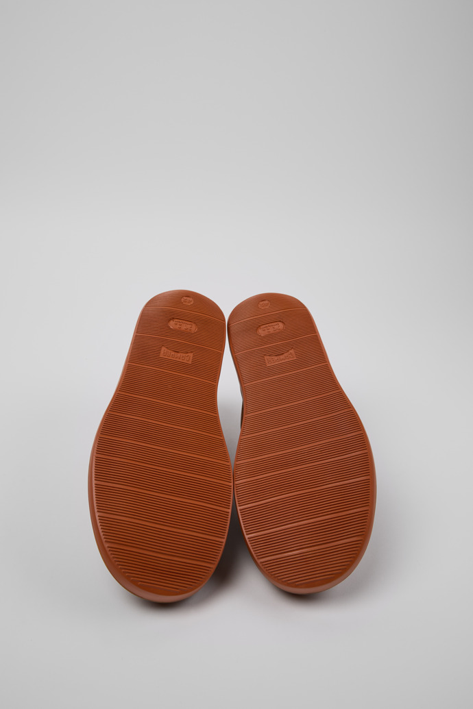 The soles of Wagon Brown Leather Men's Shoes.