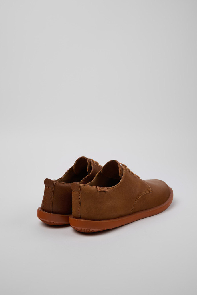 Back view of Wagon Brown Leather Men's Shoes.