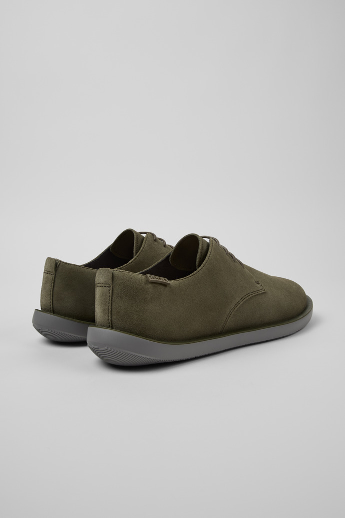 Back view of Wagon Green Nubuck Shoe for Men.