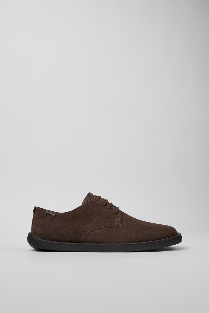 Side view of Wagon Brown Nubuck Shoes for Men.