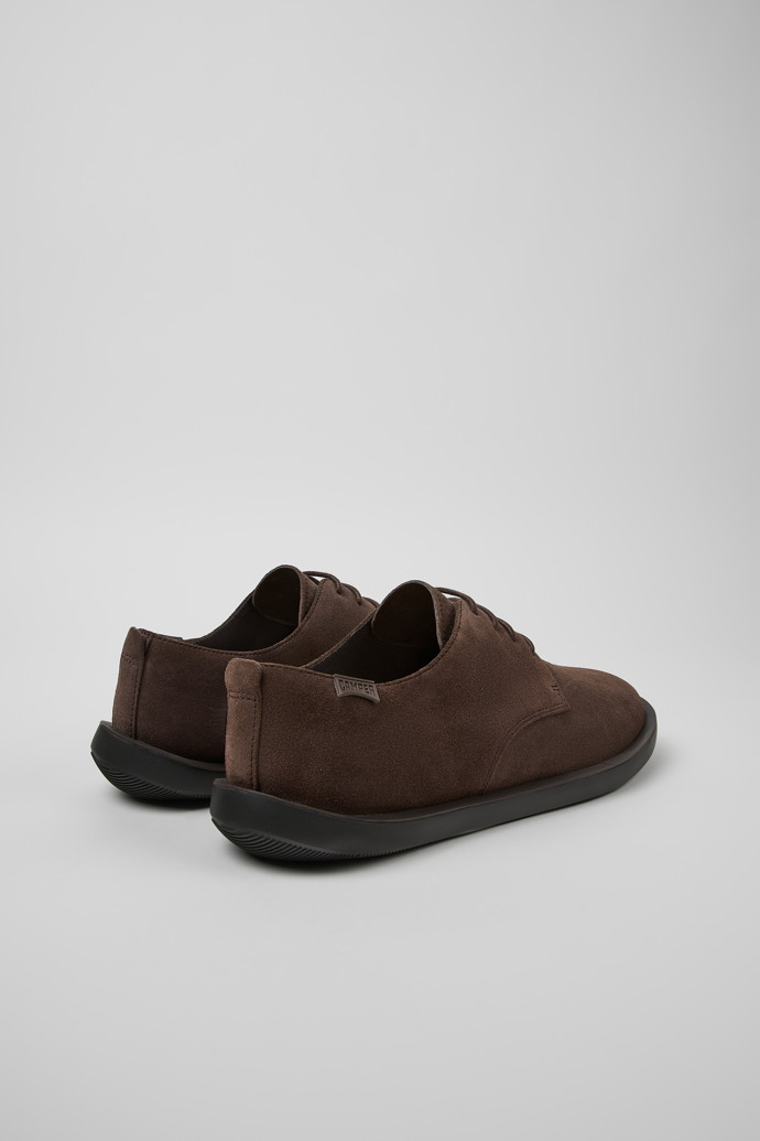 Back view of Wagon Brown Nubuck Shoes for Men.