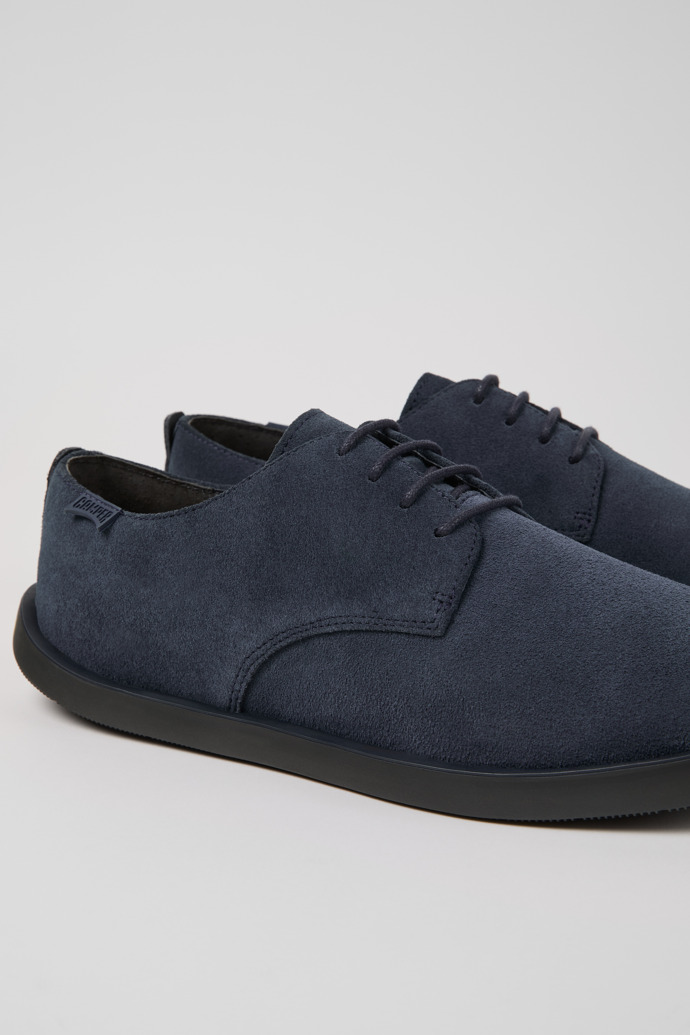Close-up view of Wagon Blue Nubuck Men's Shoes.