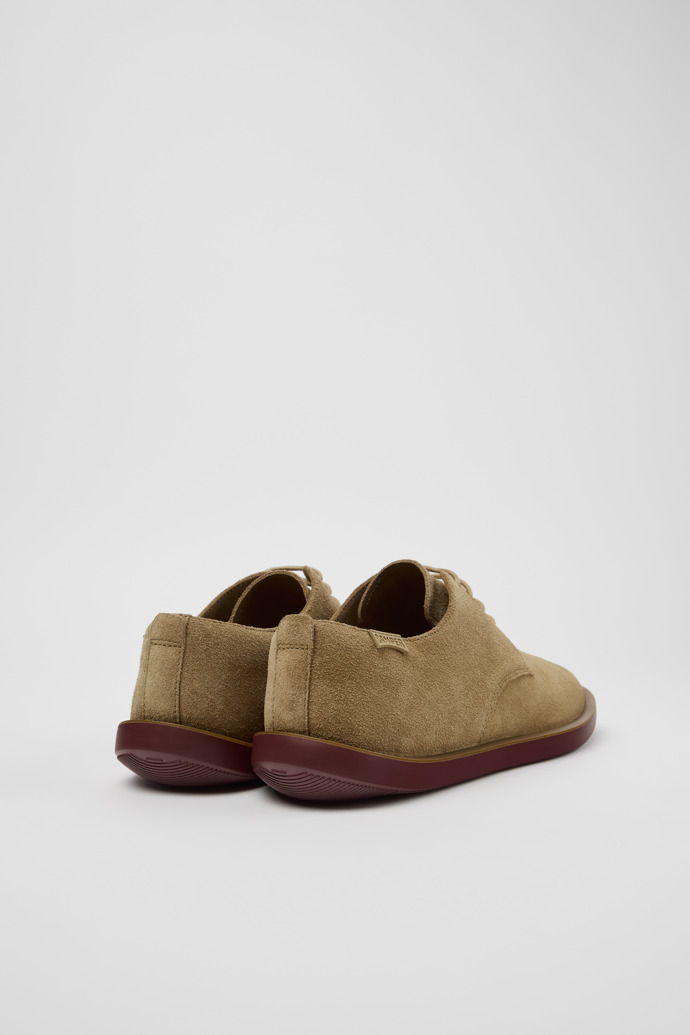 Back view of Wagon Brown Suede Leather Shoes for Men.