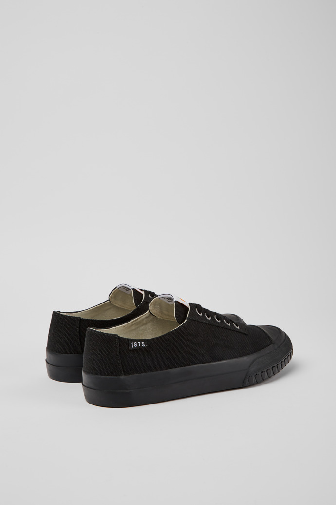 Back view of Camaleon Black recycled cotton sneakers for men