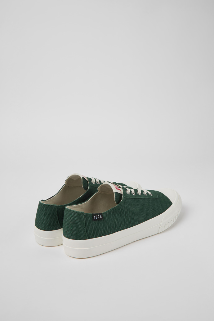 Back view of Camaleon Green recycled cotton sneakers for men