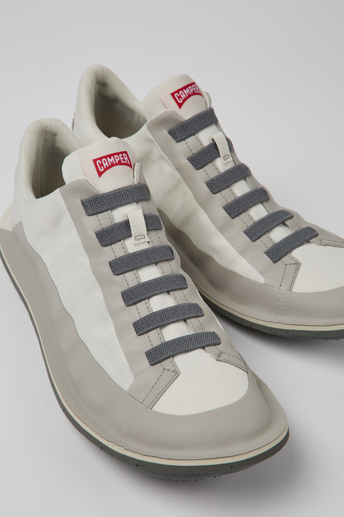 Close-up view of Beetle White and grey shoe for men