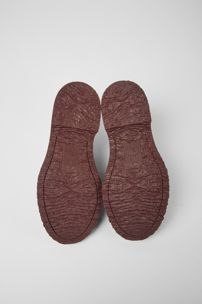 The soles of Walden Burgundy leather lace-up shoes