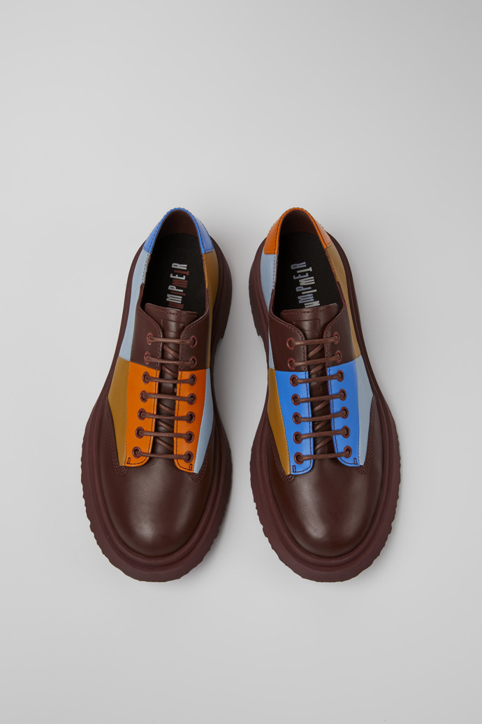 Overhead view of Twins Multicolored lace-up shoes for men