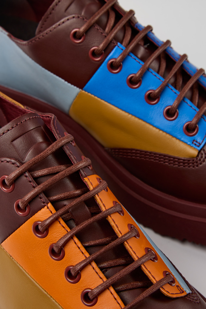Close-up view of Twins Multicolored lace-up shoes for men