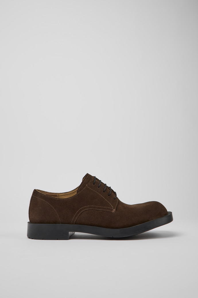 Side view of MIL 1978 Brown nubuck shoes for men