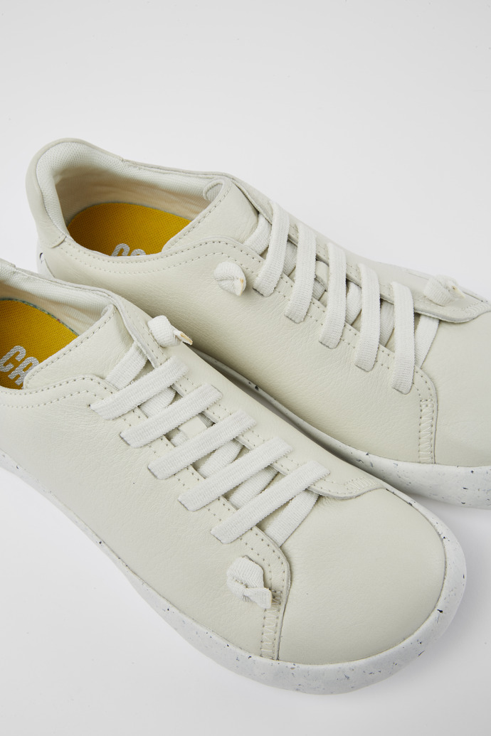 Close-up view of Peu Stadium White leather sneakers for men