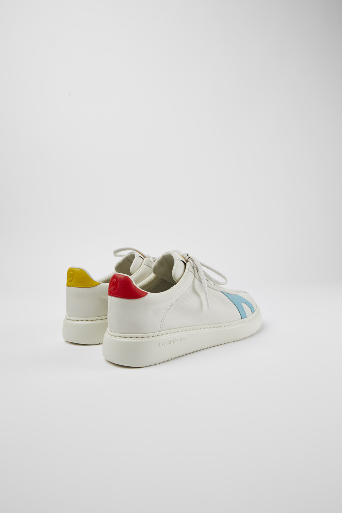 Back view of Twins White suede and leather sneakers