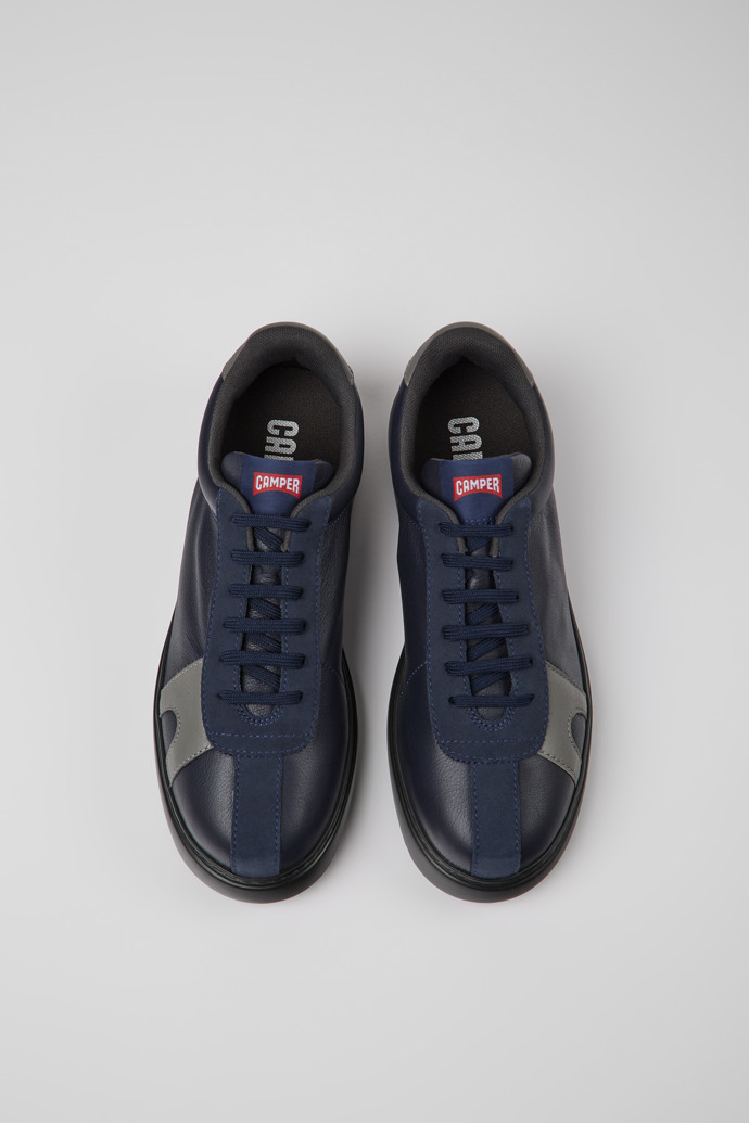 Overhead view of Runner K21 Dark blue suede and leather sneakers