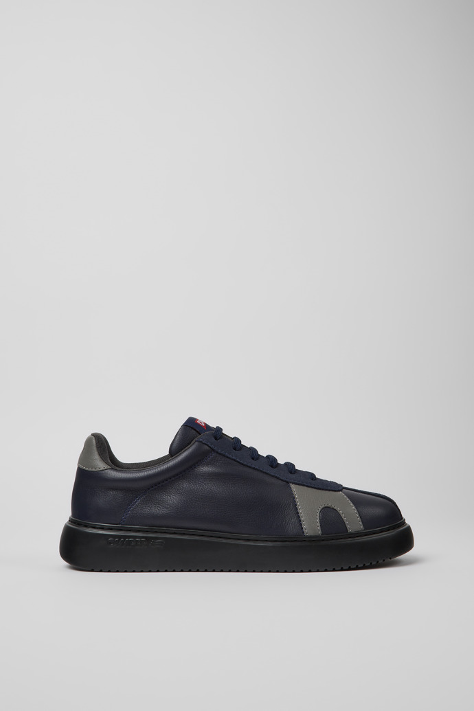 Side view of Runner K21 Dark blue suede and leather sneakers