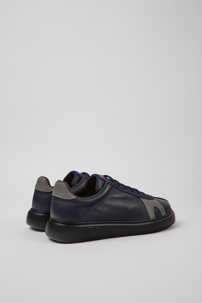 Back view of Runner K21 Dark blue suede and leather sneakers
