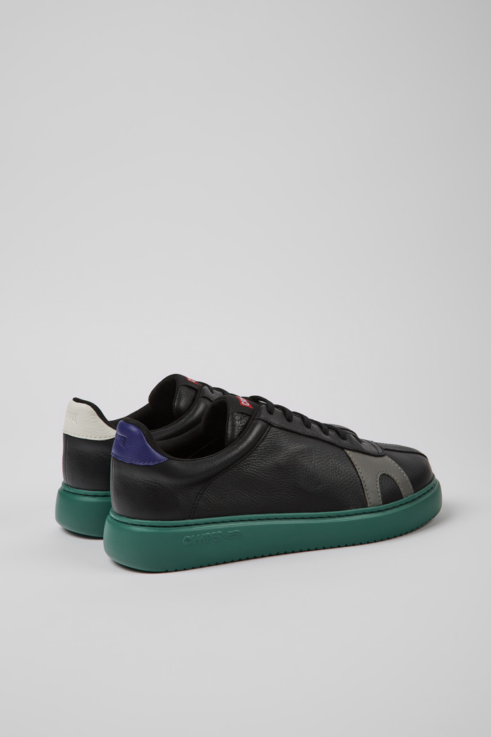 Twins Sneaker d’home de pell de color negre