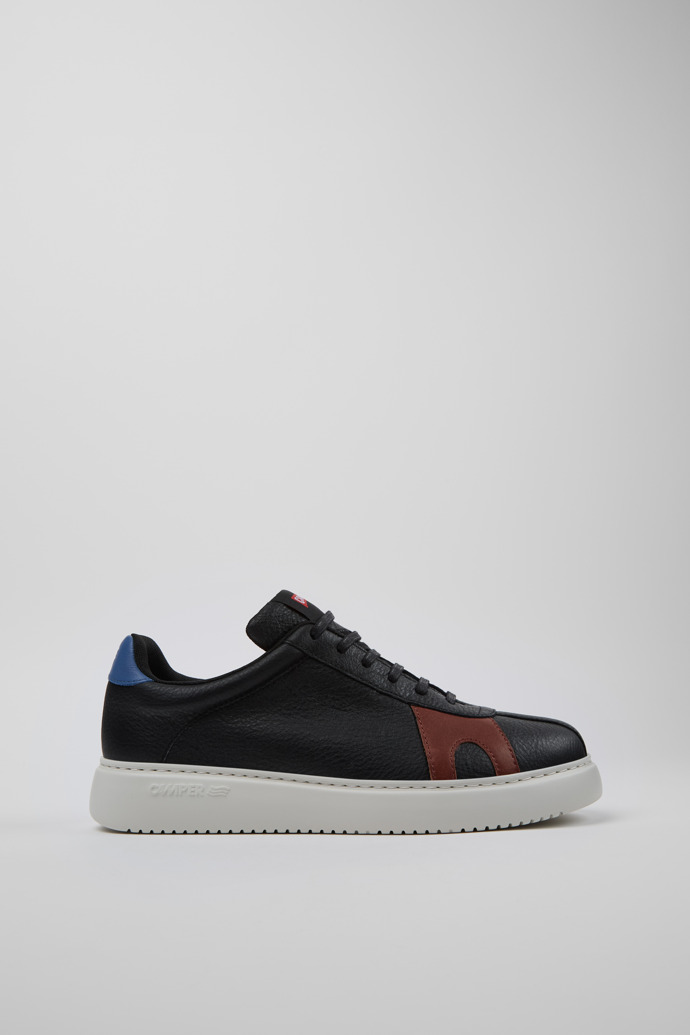 Side view of Twins Multicolor Leather Sneakers for Men.