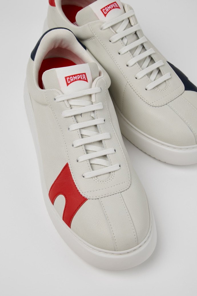 Close-up view of Twins Multicolor Non-Dyed Leather Sneakers for Men.