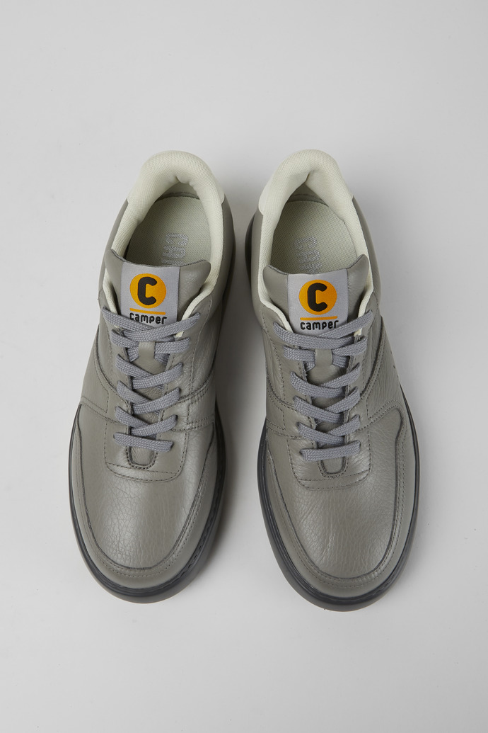 Overhead view of Runner K21 Grey leather sneakers for men