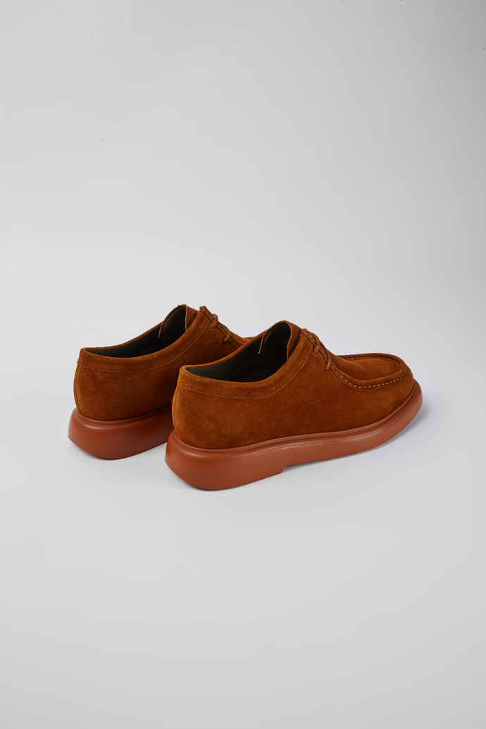 Back view of Poligono Light brown suede shoes for men