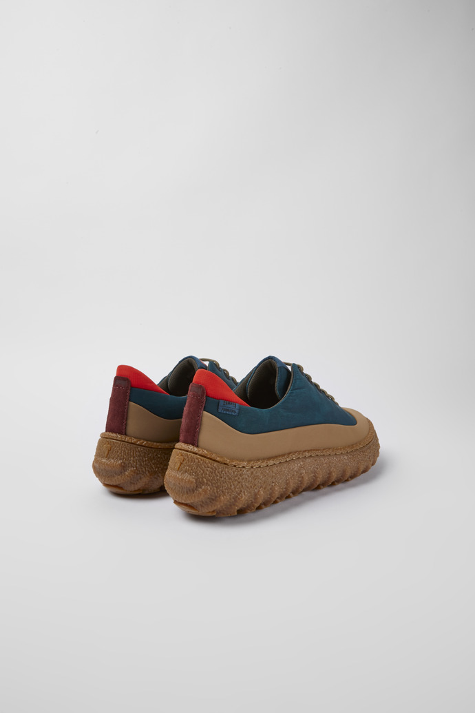 Ground Schuh aus recyceltem Textil in Dunkelgrün und Beige