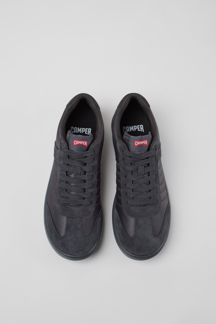 Overhead view of Pelotas XLF Gray Textile and Nubuck Sneakers for Men.