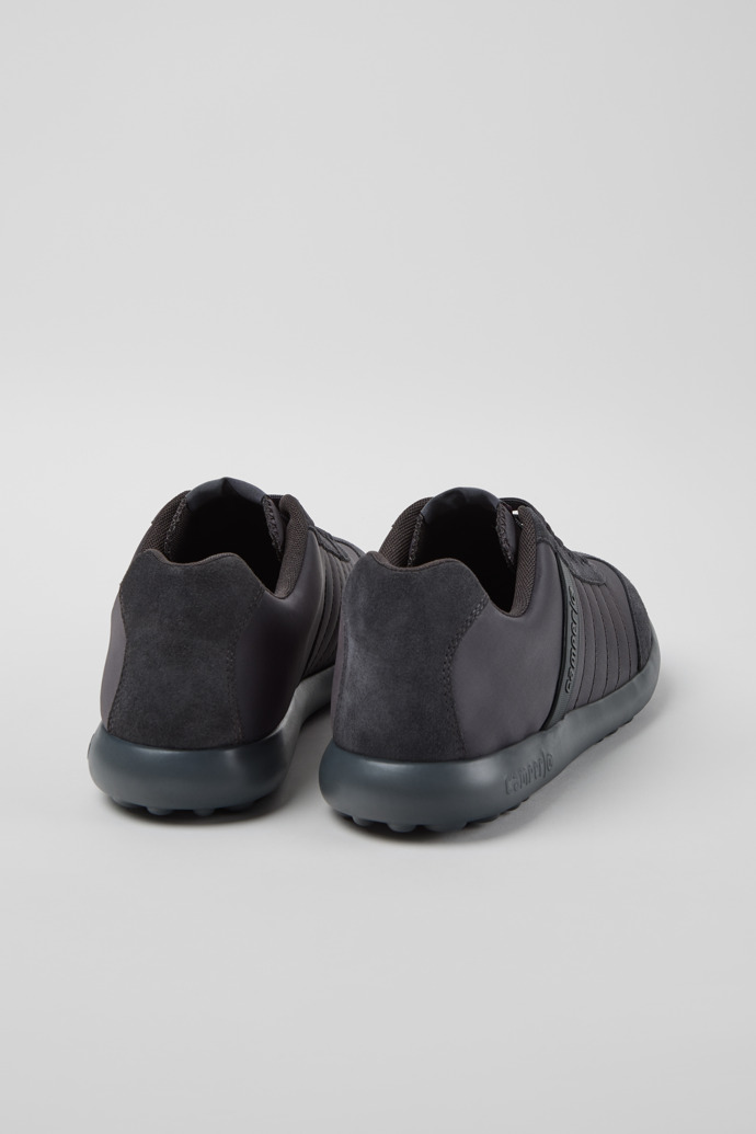 Back view of Pelotas XLF Gray Textile and Nubuck Sneakers for Men.