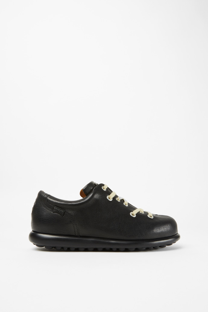 Side view of Twins Black leather shoes for men