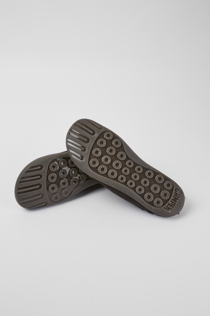 The soles of Peu Dark grey nubuck shoes for men