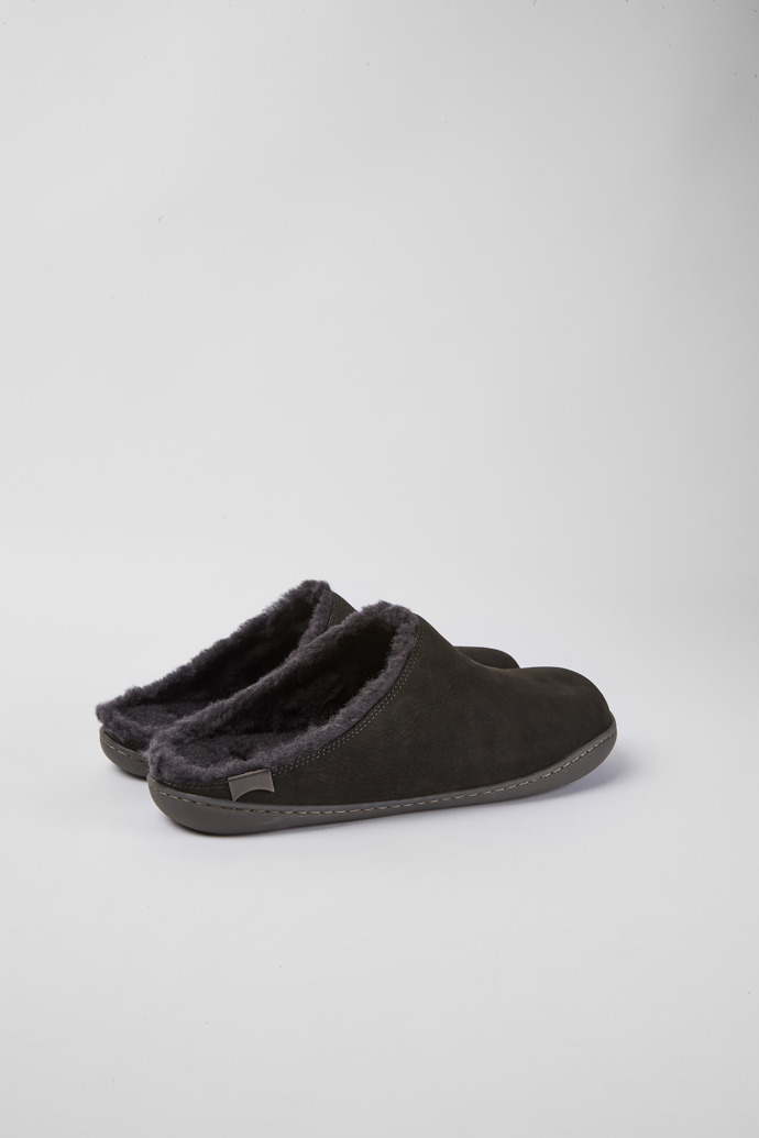 Back view of Peu Dark grey nubuck shoes for men