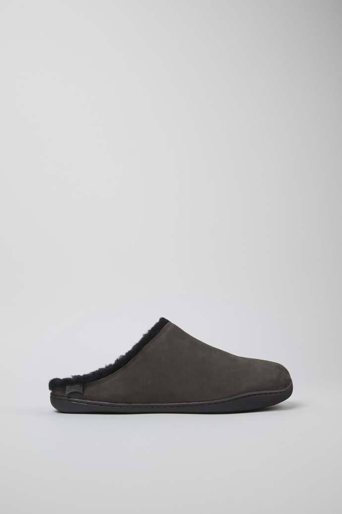 Image of Side view of Peu Dark grey nubuck shoes for men