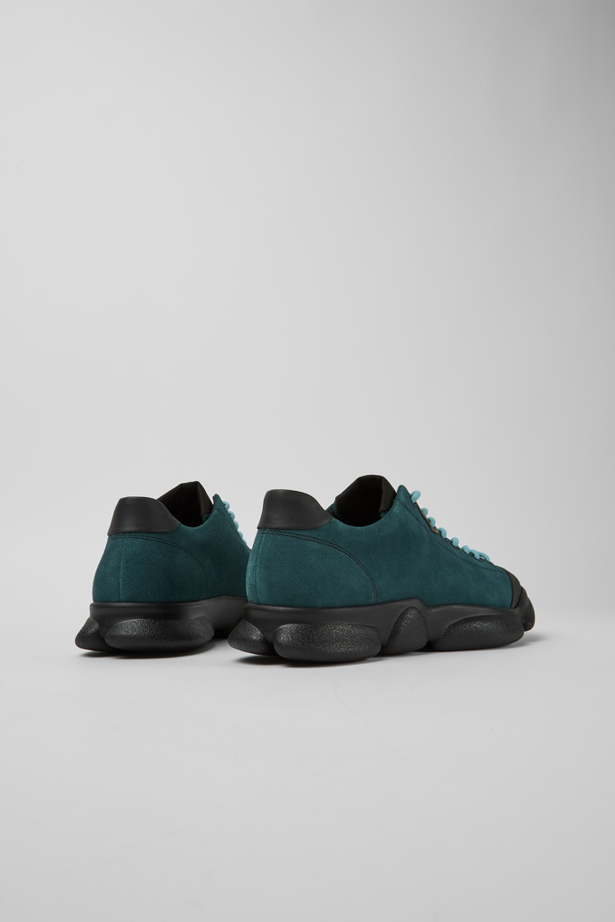 Back view of Karst Dark green suede shoes