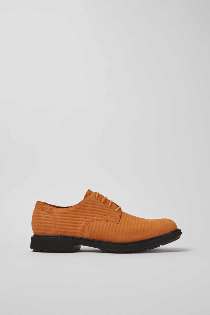 Side view of Twins Orange nubuck shoes for men