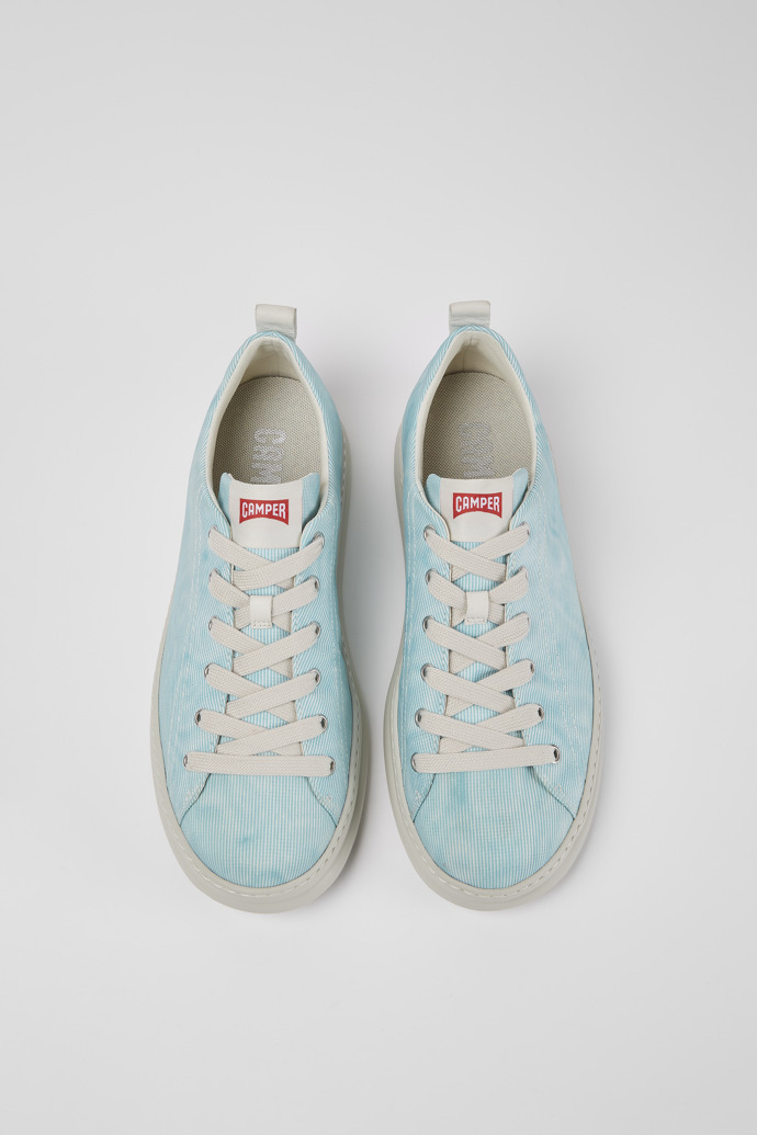 Overhead view of Twins Turquoise printed sneakers