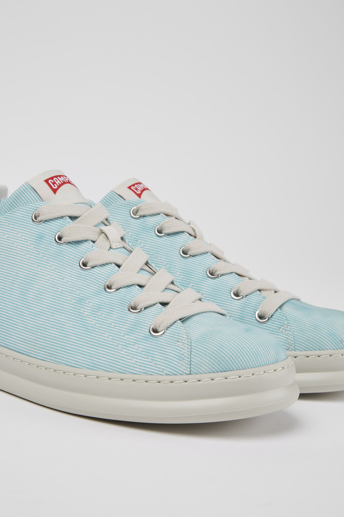 Close-up view of Twins Turquoise printed sneakers