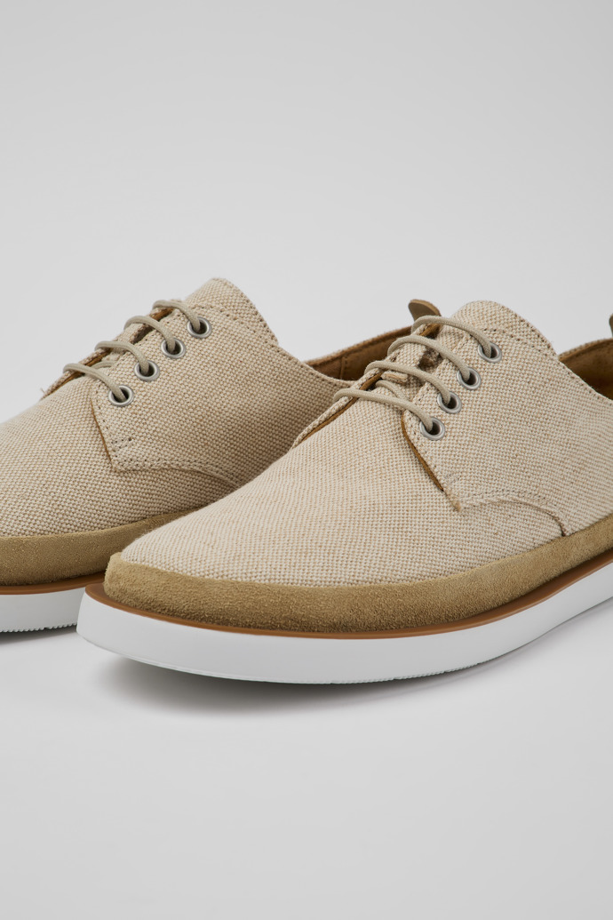 Close-up view of Wagon Beige shoes for men