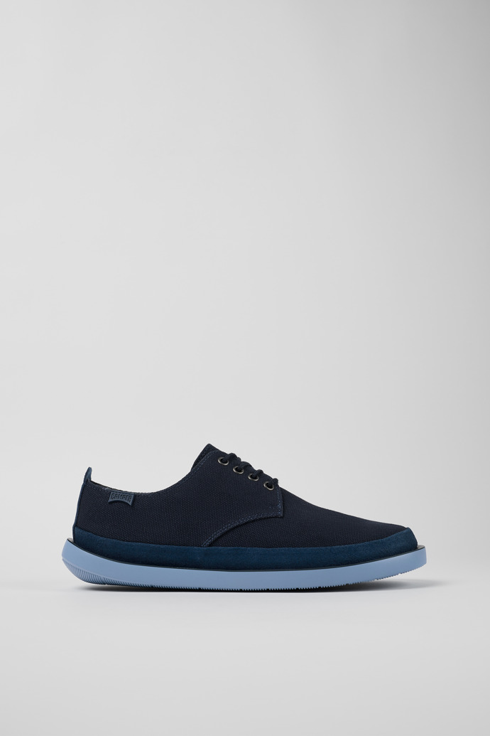 Image of Side view of Wagon Blue Textile/Nubuck Blucher for Men