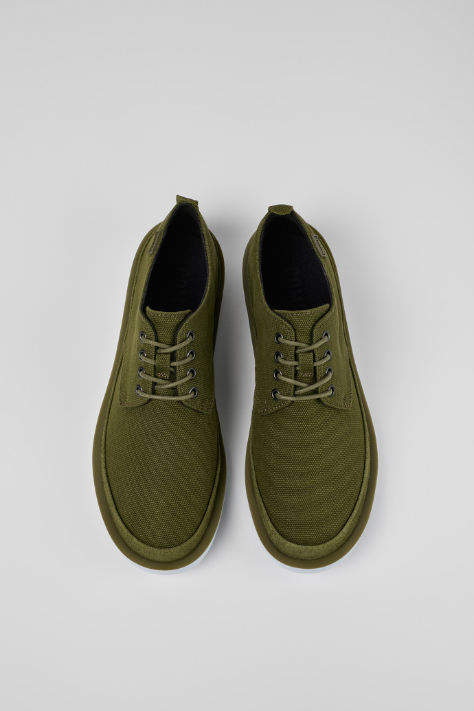Wagon Sapatos Blucher em têxtil/nobuck verdes para homem