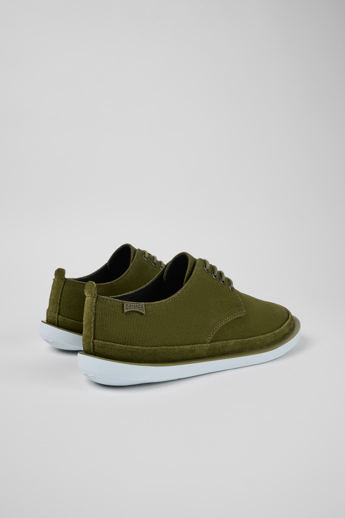 Back view of Wagon Green Textile/Nubuck Blucher for Men