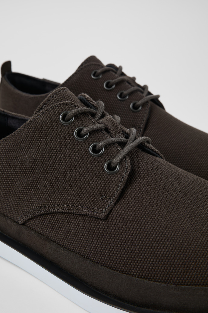 Close-up view of Wagon Gray Textile/Nubuck Blucher for Men