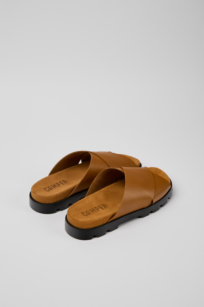 Back view of Brutus Sandal Brown leather sandals for men