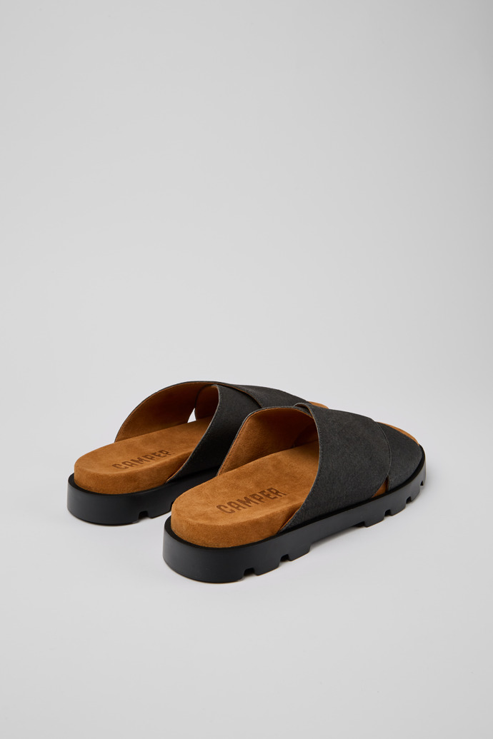 Brutus Sandal Black mushroom fiber sandals for men arkadan görünümü