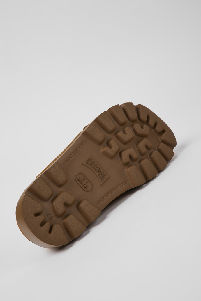 The soles of Brutus Sandal Brown nubuck sandals for men