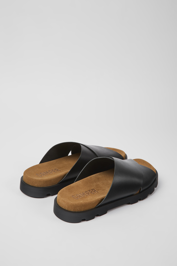 Back view of Brutus Sandal Black leather sandals for men