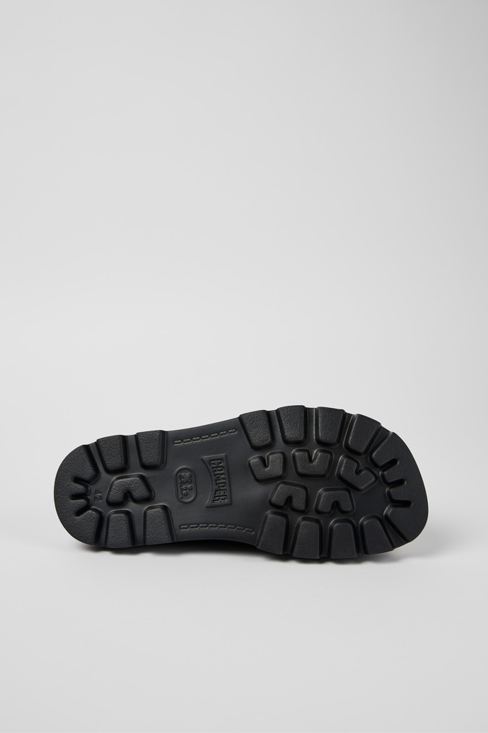 The soles of Brutus Sandal Black Leather Cross-strap Sandal for Men