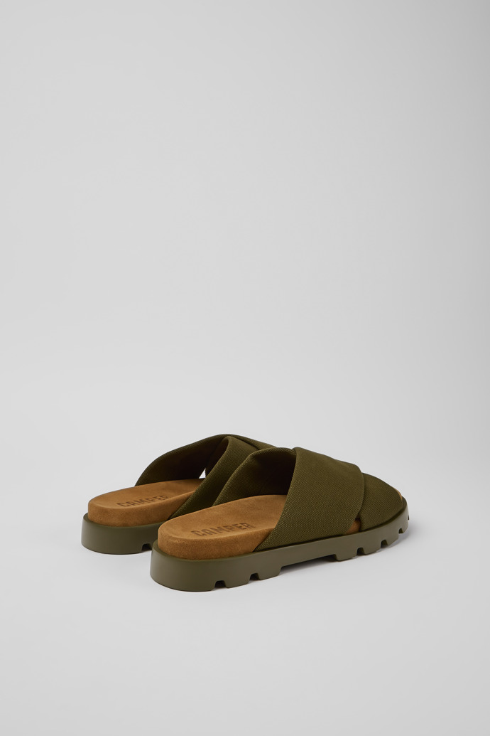 Back view of Brutus Sandal Green recycled cotton sandals for men